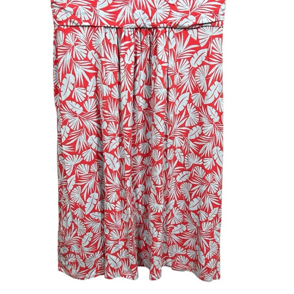 Boden Lola Jersey Swing Dress Short Sleeve V-Neck Red Palm Tropical‎ Women's 8R - Picture 9 of 10